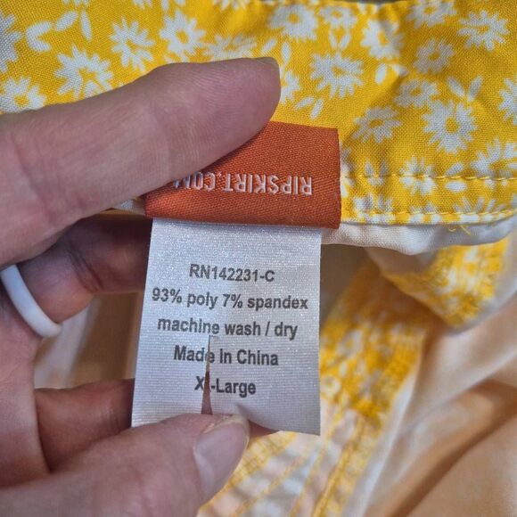 RipSkirt Hawaii Wrap Skirt Size XL Yellow White Floral Print Quick Dry Travel EU - Picture 11 of 12